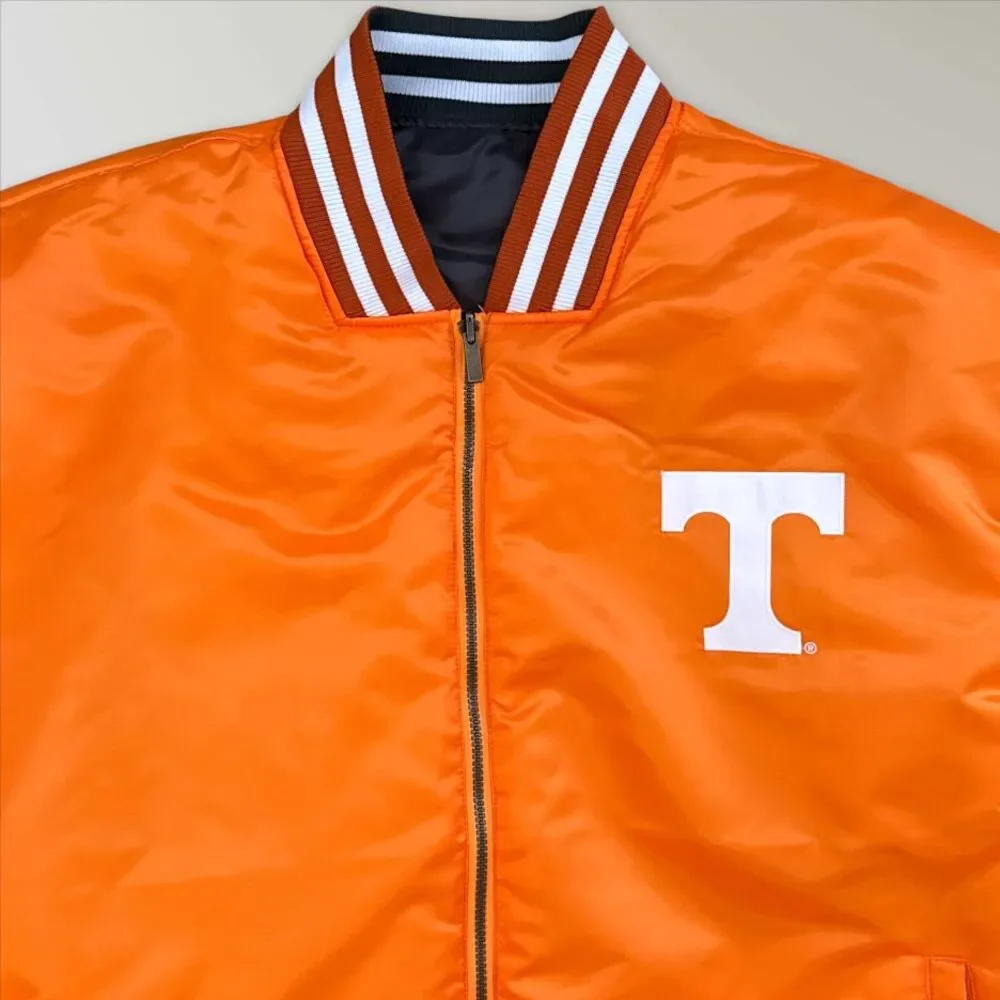 NWT Tennessee Volunteers Reversible Satin Full-Zip Jacket Orange/Gray Size 4XL